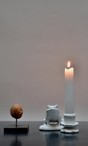 Urban Farm frog ceramic candle holder