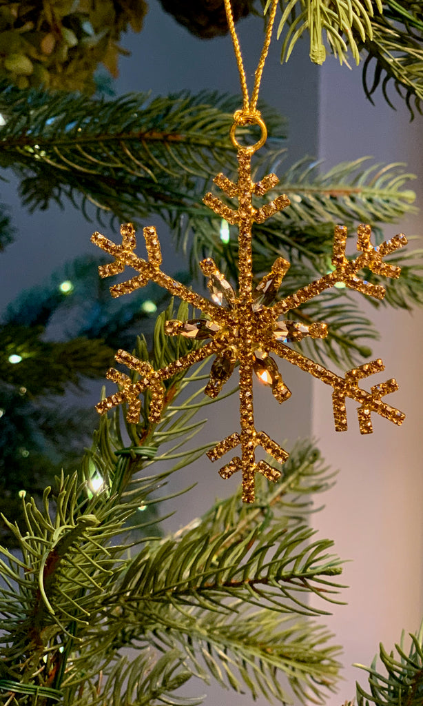 Crystal golden snowflake star