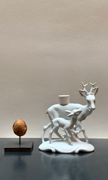 Urban Farm deer ceramic candle holder