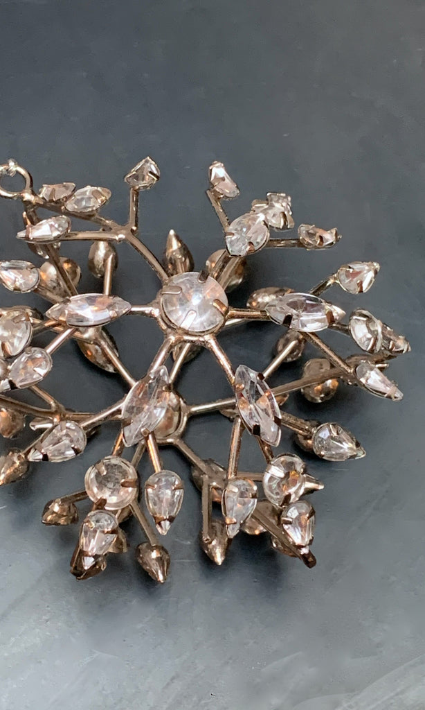 Beaded snowflake 3D star tree decoration silver