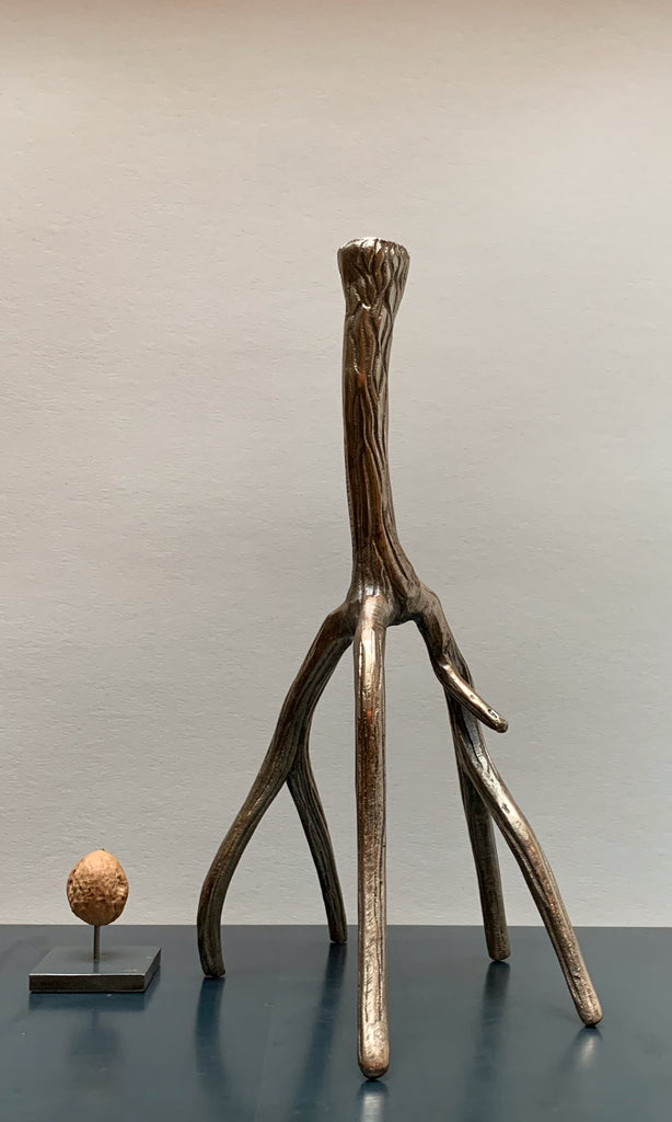 Antler candle holder copper finish