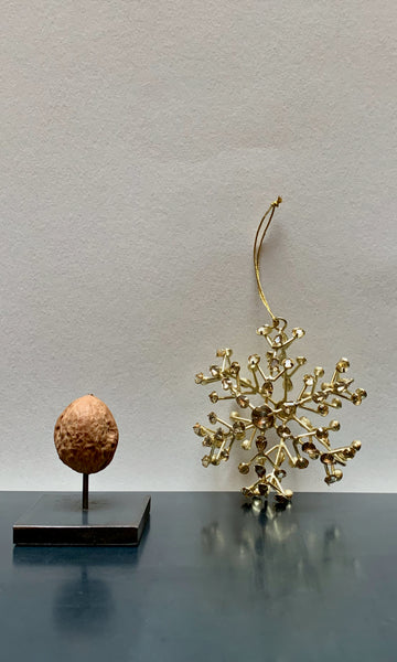 Beaded snowflake 3D star tree decoration gold