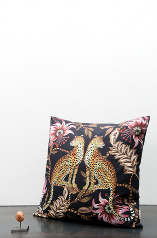 Ardmore leopard cotton cushion black