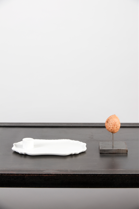Porcelain plate with candle holder