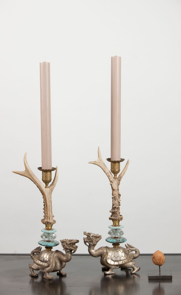 Klaus Dupont deer antler candle holder set