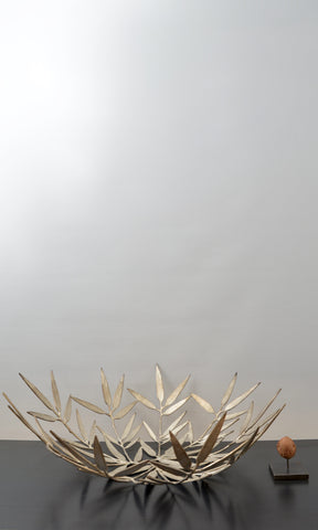 Bamboo bowl plated silver