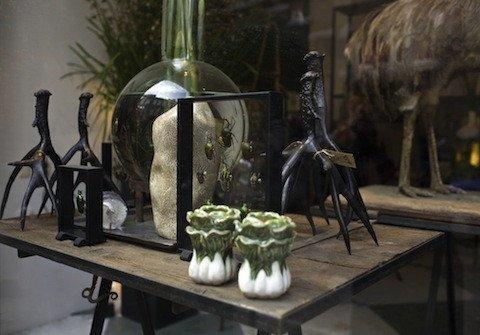 Antler candlestick large black