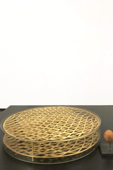 Brass grid vase äng