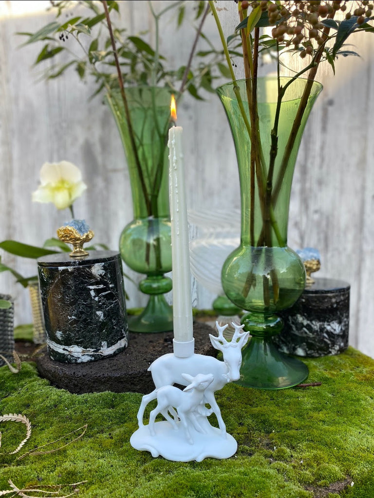 Urban Farm deer ceramic candle holder