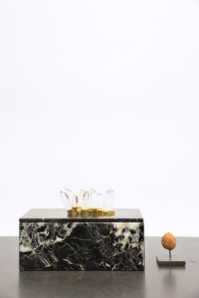 Marble black box with rock crystal