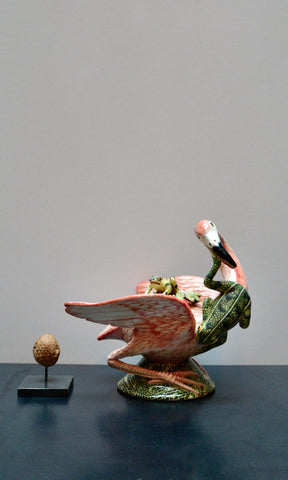 Ardmore flamingo with frog bowl