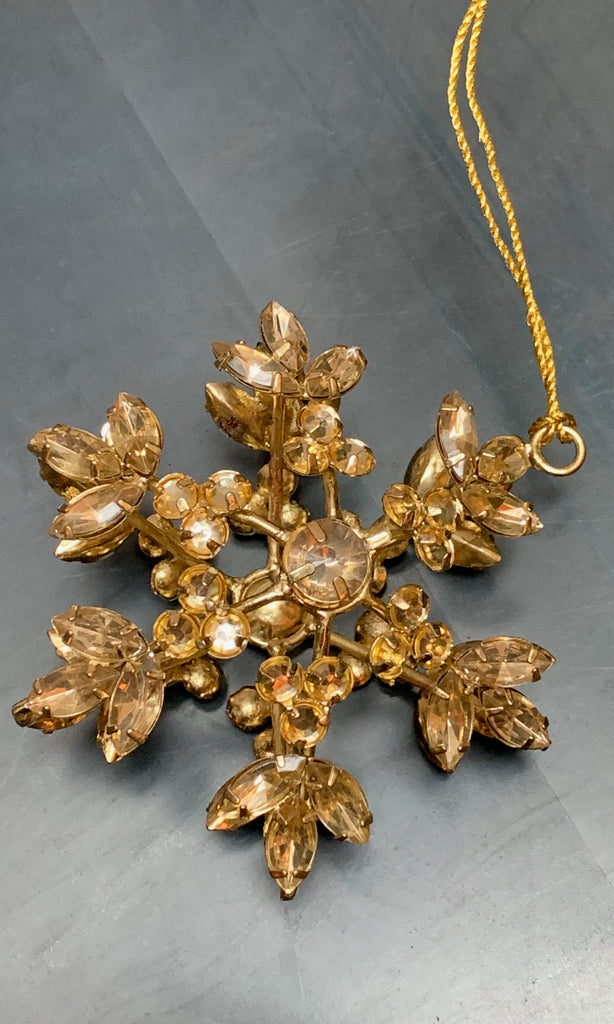 Beaded snowflake 3D star tree decoration gold