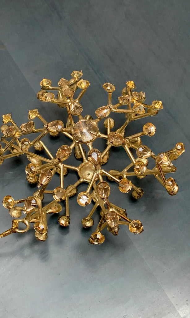 Beaded snowflake 3D star tree decoration gold