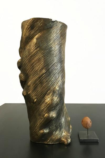 Vase twist gold leaf patina