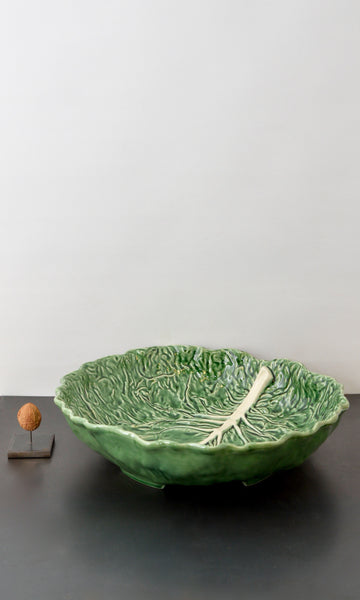 Cabbage leaf bowl round ceramic