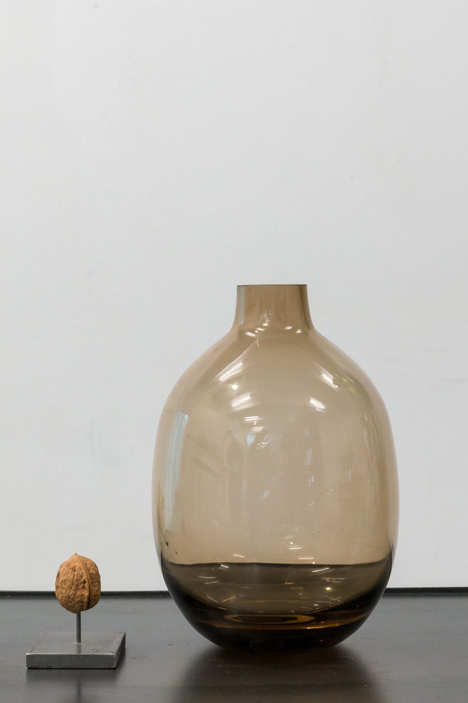 round brown glass vase